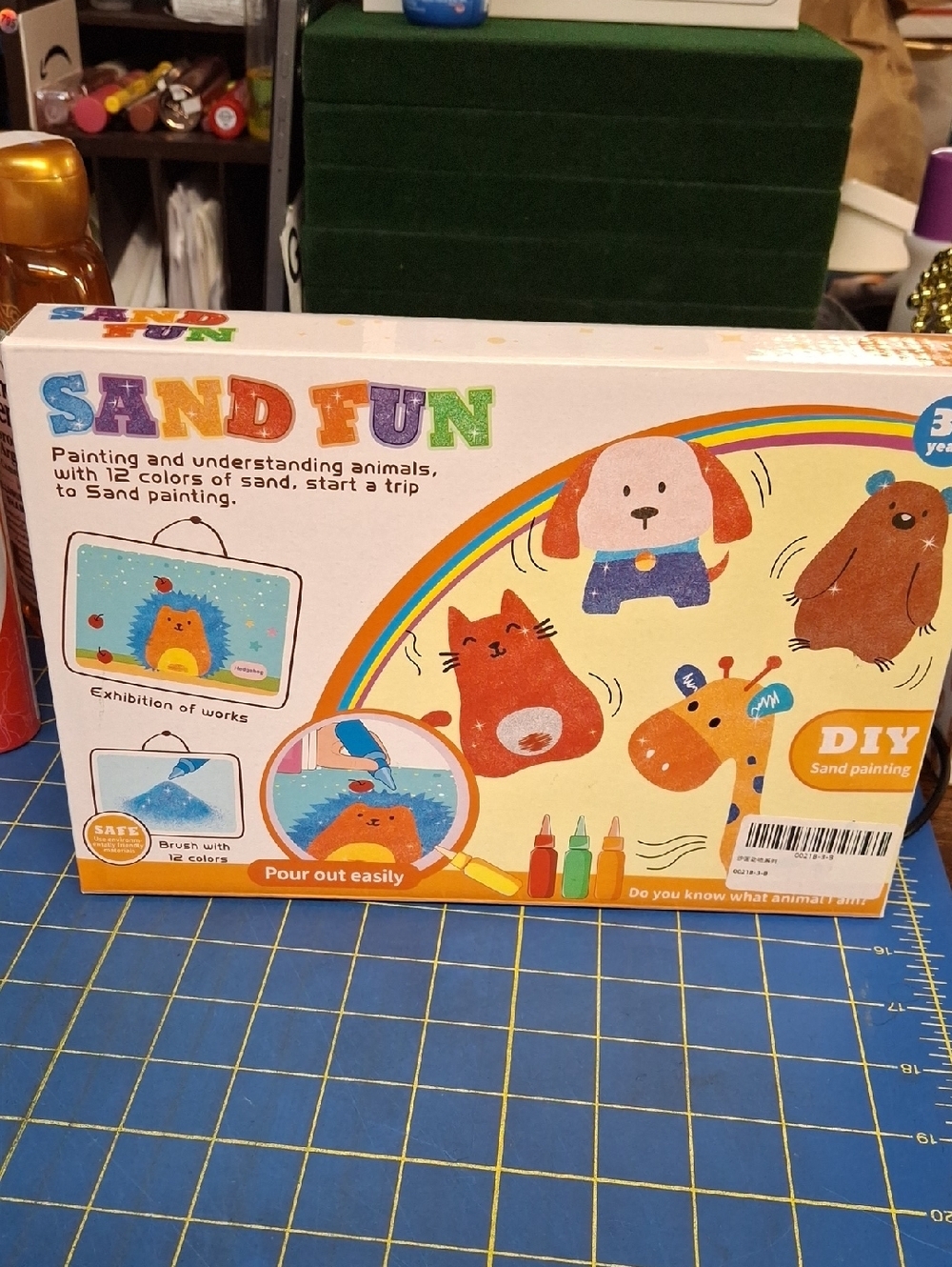 Sand Fun DIY Sand Painting Kit - Colorful Animal Designs NWT